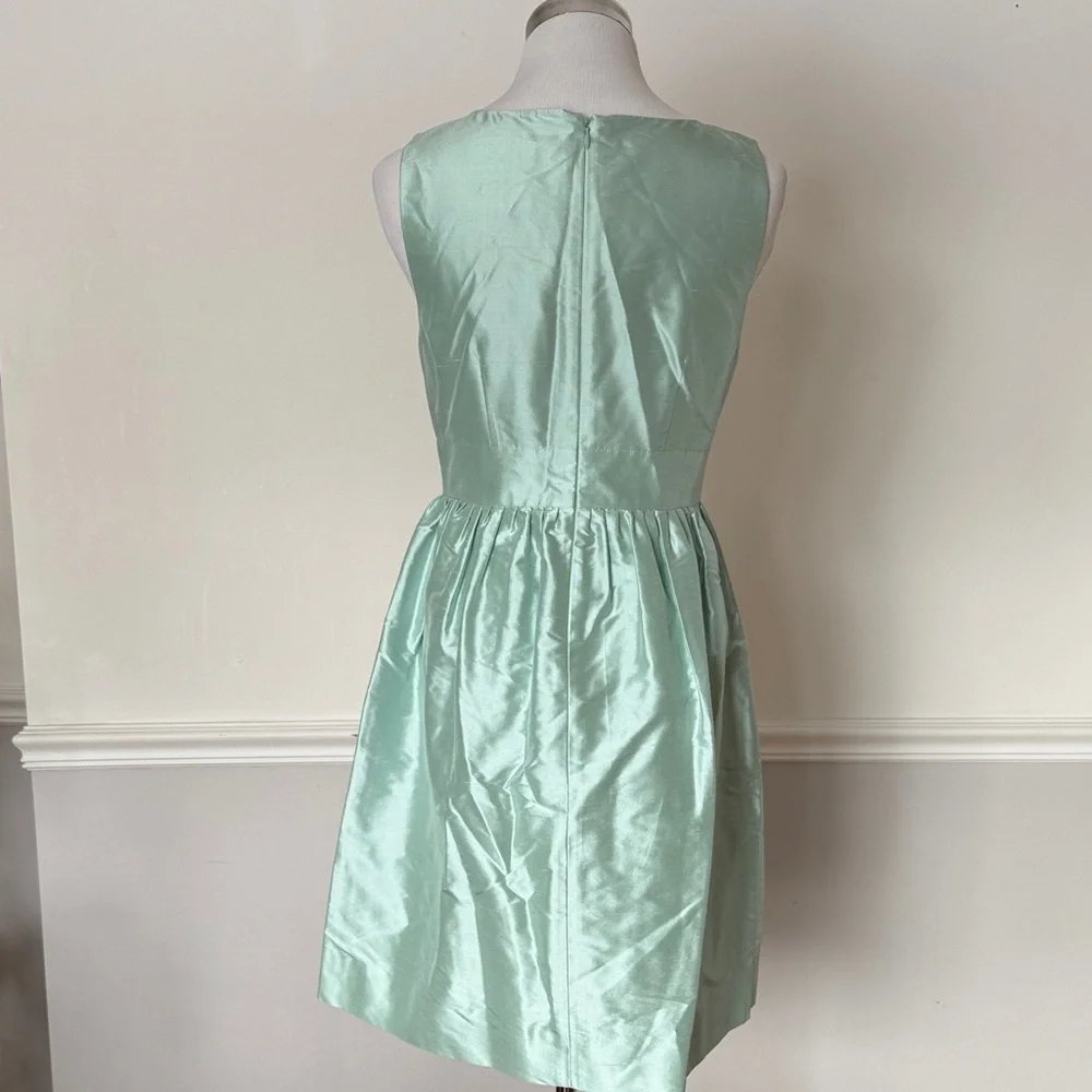 J. Crew Hope Dress Silk Dupioni Aqua 4 NWT Sleeveless Wedding Party $228 - Picture 4 of 8